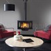 Wanders Black Diamond Compact Wall Hanging Wood Burning Fireplace Stove
