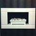 Maya Marble HIW Fireplace with Marble Basket Fire