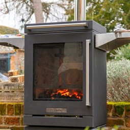BBQube 2-Wheel Base Wood Burning Barbecue / Outdoor Stove Heater