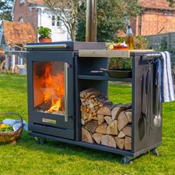 BBQube & Log Store Wood Burning Barbecue / Outdoor Stove Heater