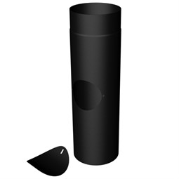Vitreous Enamelled Stove Pipe with Sweeping Hatch - 500mm