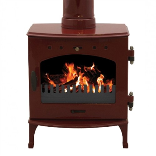 Carron 4.7kW MultiFuel / Wood Burning Stove Red Enamel Hotprice.co.uk