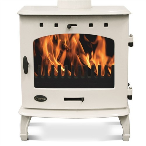 Carron 7.3kW MultiFuel / Wood Burning Stove Cream Enamel Hotprice