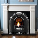 Pureglow Knighton Perla Marble Fireplace Package (with Cast & Fire)