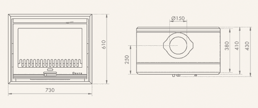 Dovre 2510 Double Sided Cassette Multifuel Stove