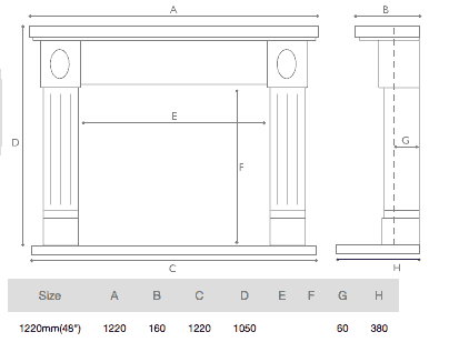 Be Modern Eleanor Fireplace Dimensions
