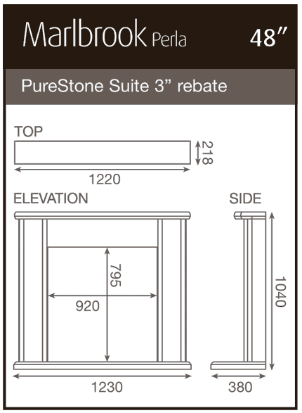 Pureglow Marlbrook Fireplace Suite with Electric Fire Sizes