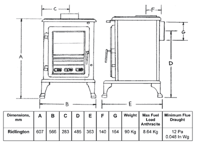 Valor Ridlington Multifuel / Wood Burning Stove