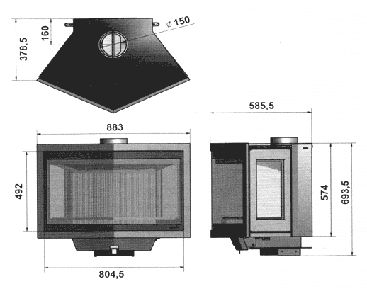 Wanders Black Diamond Wall Hanging Wood Burning Fireplace Stove Sizes