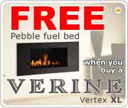 Free Pebble Bed with Verine Vertex XL Gas Fire