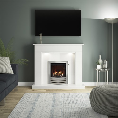 FLARE Collection by Be Modern Madalyn Marble Fireplace Suite