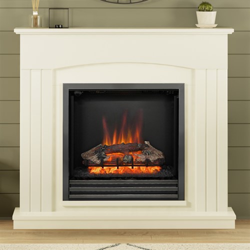 FLARE Collection by Be Modern Linmere Electric Fireplace Suite - Soft White