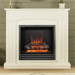 FLARE Collection by Be Modern Linmere Electric Fireplace Suite - Soft White