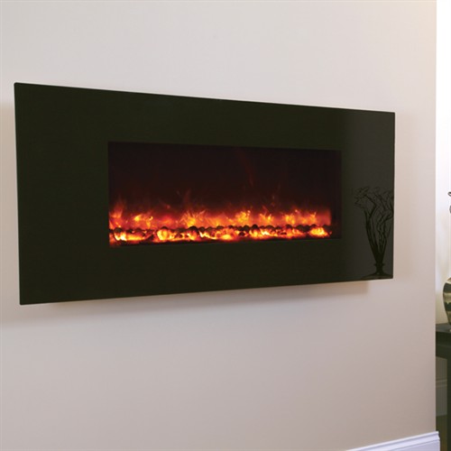 Celsi Electriflame XD Hang-on-the-Wall Electric Fire - Black Glass