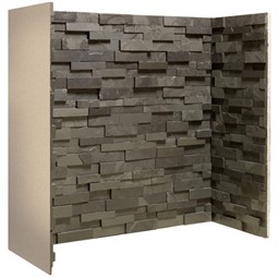 Gallery Staggered Black Slate Fireplace Chamber Panels