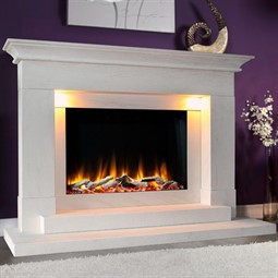 Celsi Ultiflame VR Aleesia Illumia Limestone Electric Fireplace Suite