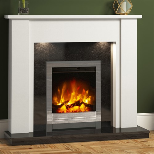 FLARE Collection by Be Modern Elda Marble Electric Fireplace Suite