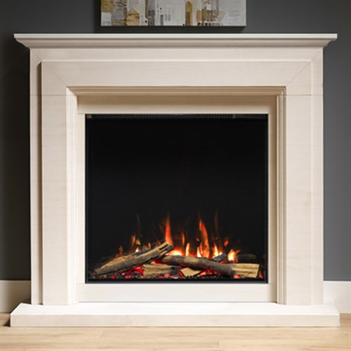 Pureglow Thurlestone with Chelsea 750VS Limestone Electric Fireplace Suite