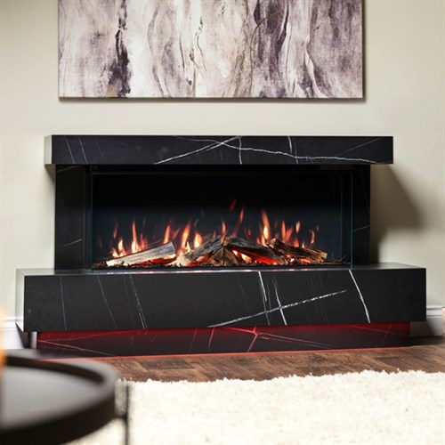 Vision E-Line Solus VS100 Zenith Nero Electric Fireplace Suite