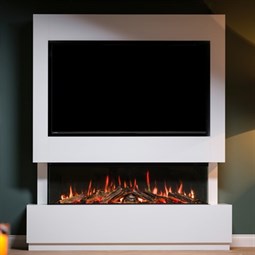 Vision E-Line Solus VS150 Electric Fire with Media Wall Suite