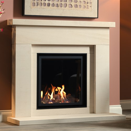 Adore 600 HE Gas Fire with Durrington Limestone Fireplace Suite