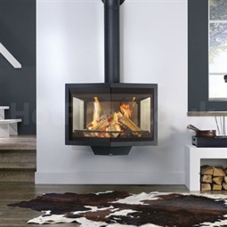 Wanders Black Diamond Wall Hanging Wood Burning Fireplace Stove - Hotprice.co.uk