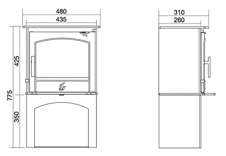 ACR Earlswood Log Store Multifuel Stove Sizes