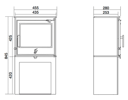 ACR Malvern LS Log Store Multifuel Stove Sizes