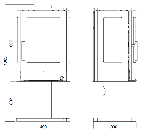 ACR NEO 1P Contemporary Multifuel Stove Sizes