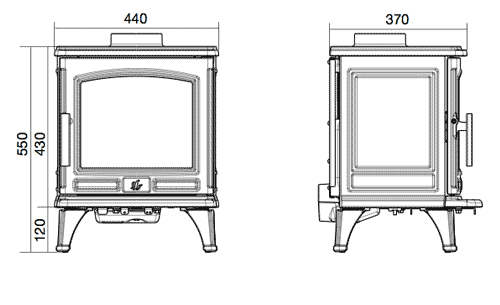 ACR Oakdale Multifuel Stove Sizes