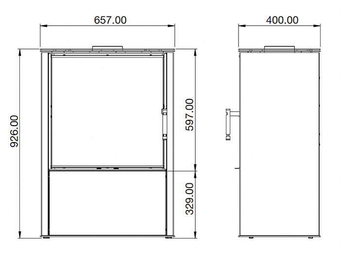 Osprey 8 Wood Stove Dimensions