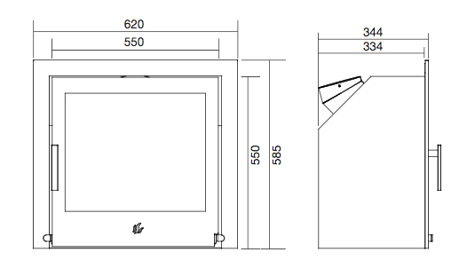 ACR Tenbury T550 Multifuel Inset Stove Sizes