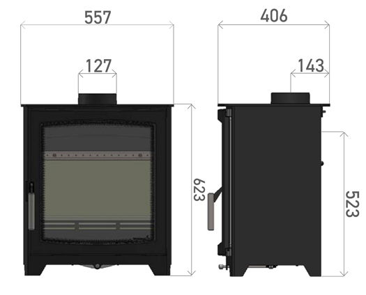 Aspect 6 Eco Stove Dimensions