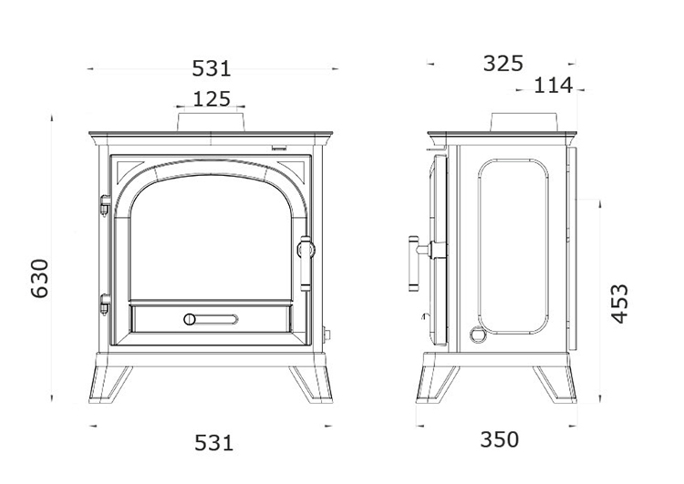 Penman Avebury Multi-Fuel Stove Sizes