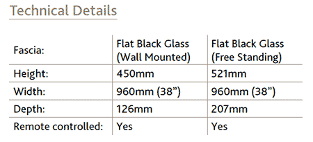 Be Modern Amari Electric Fire Sizes