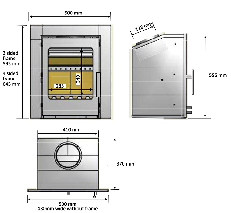 Holford Inset Stove Dimensions | Beltane Stoves
