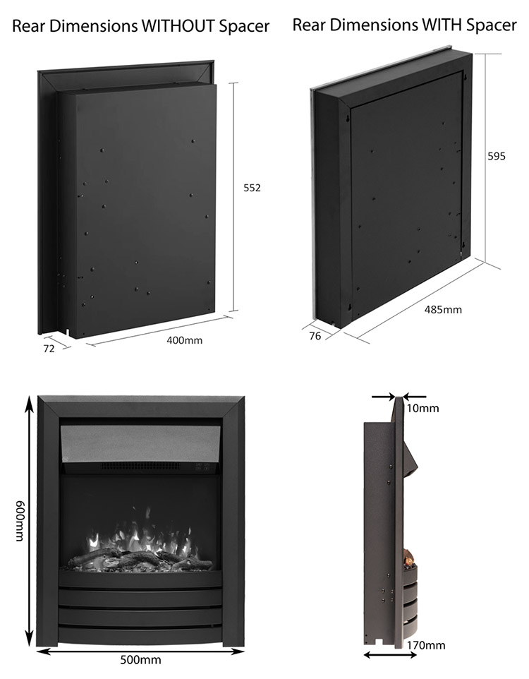 BlazeBright Accra Fire Dimensions