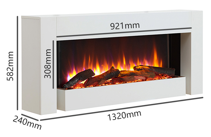 BlazeBright Amba Freestanding Fireplace Dimensions