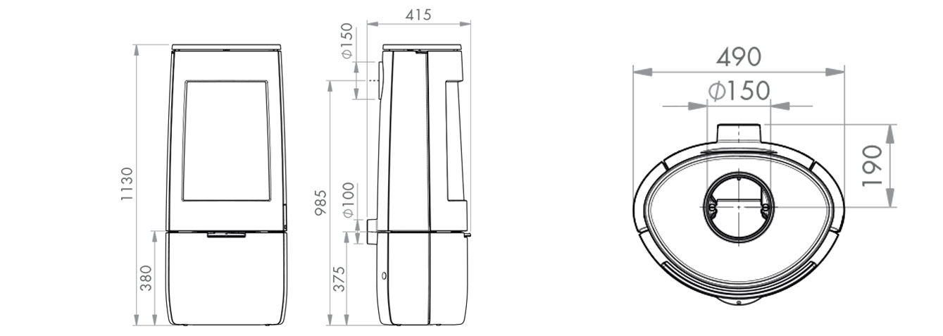 Dovre Bold 400 Wood Burning Stove Sizes