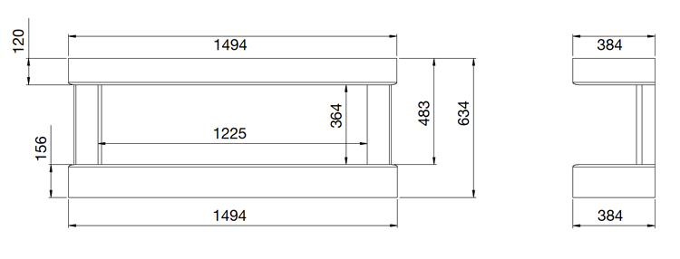 ACR Brindley Wall Hanging Fireplace Sizes