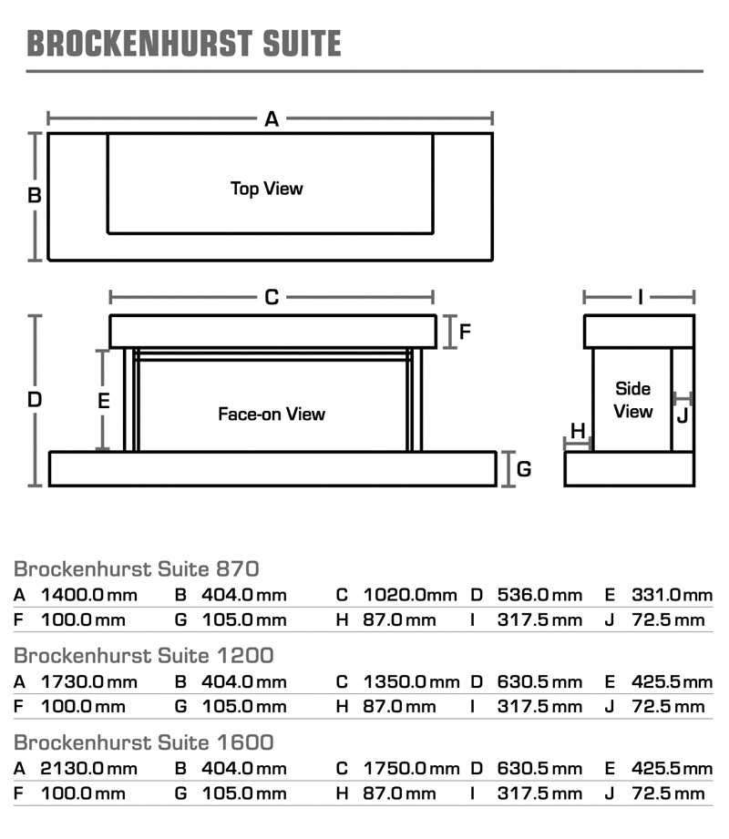 British Fires Brockenhurst Dimensions