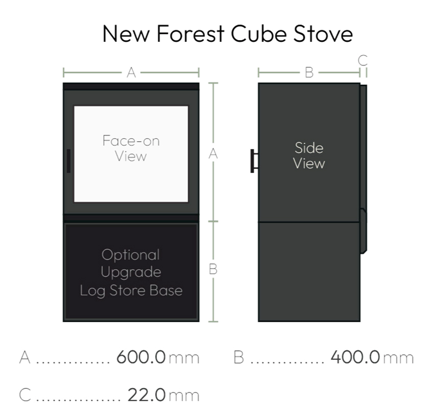 British Fires New Forest Cube Stove Sizes