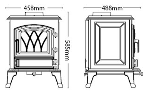Hillandale Monroe 5 Stove Sizes