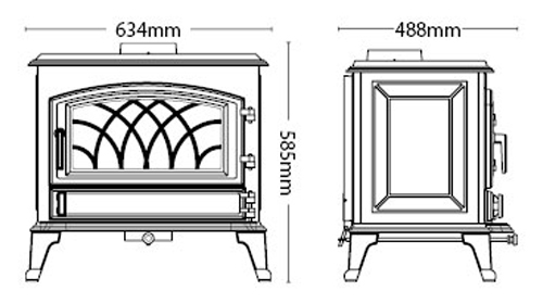 Hillandale Monroe 7 Stove Sizes