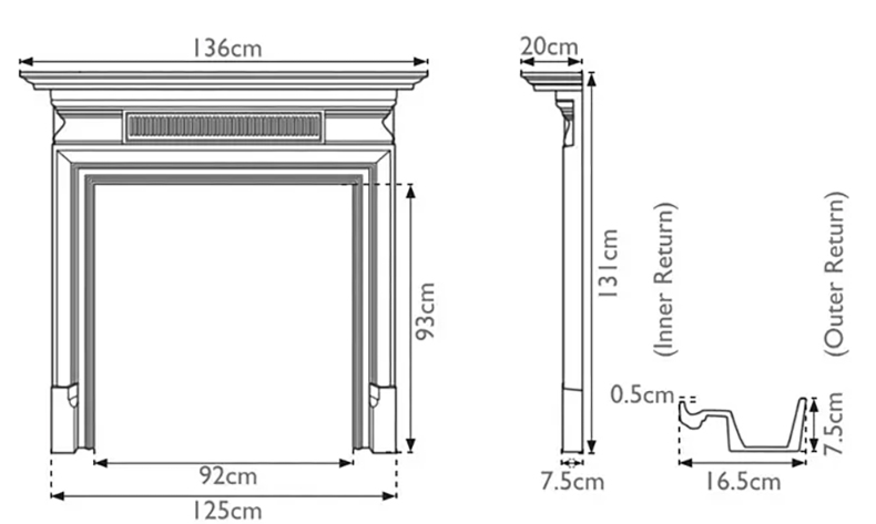 CARRON BELGRAVE FIREPLACE DIMENSIONS