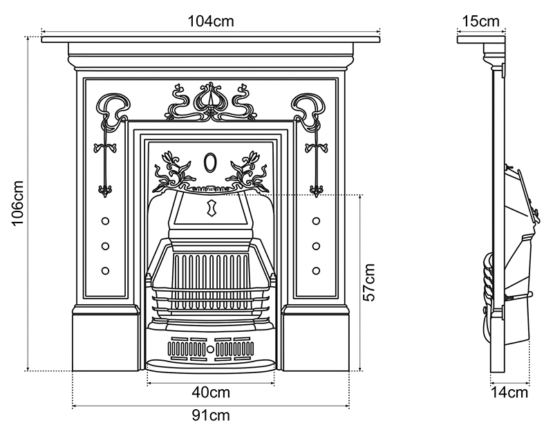 Carron Bella Cast Iron Fireplace Sizes
