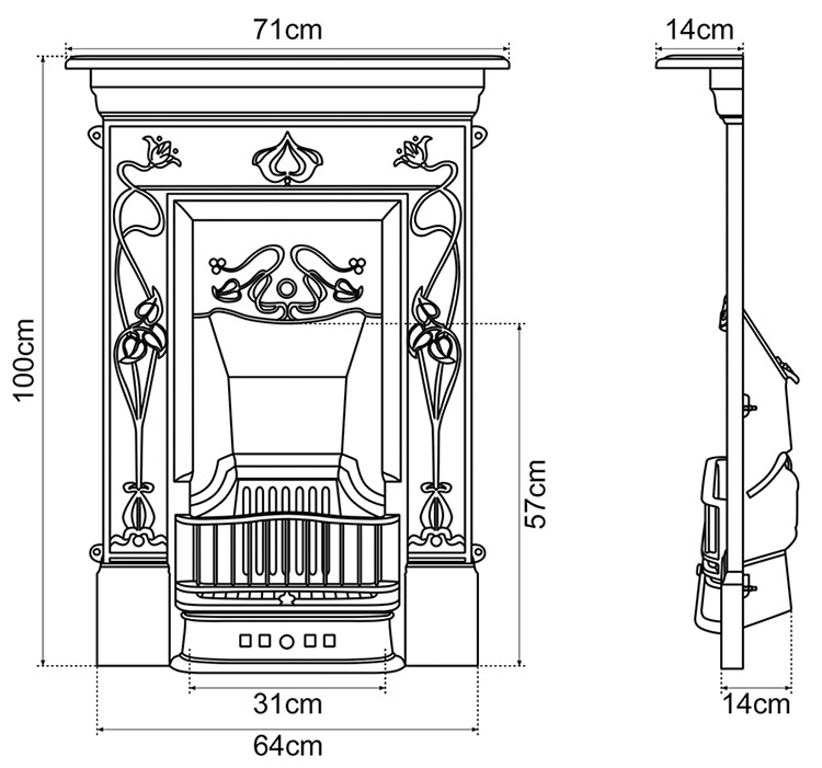 Carron Crocus Cast Iron Fireplace Sizes