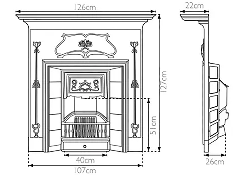 Carron Verona Cast Iron Fireplace Sizes