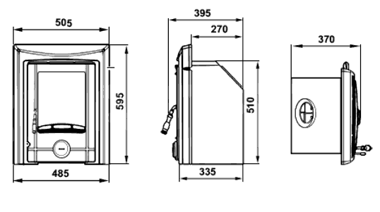 Cast Tec Cougar Multi-Fuel Inset Stove Sizes