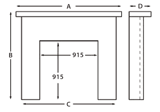 Cast Tec Flat Brampton Fireplace Sizes